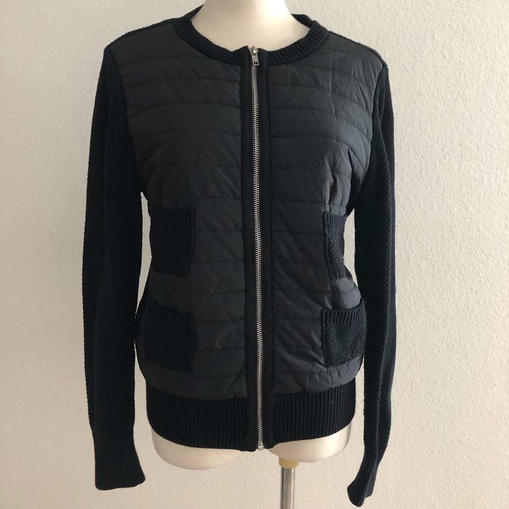 Kathie K. Women’s Cardigan Jacket Zip Up Knit Back Size S